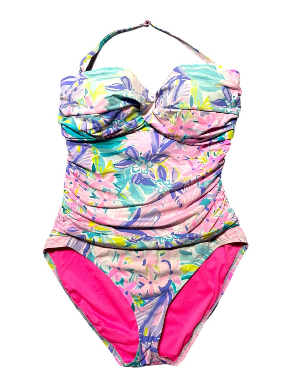 Lilly Pulitzer Tropical Floral One-Piece Swimsuit in Pink, Aqua, Purple